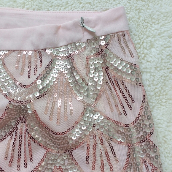 Free People Sequin Scallop Pink Skirt XS - Picture 7 of 7